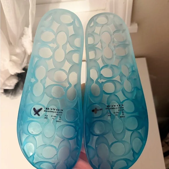 Coach Translucent Blue Slide Sandals - Picture 2 of 2